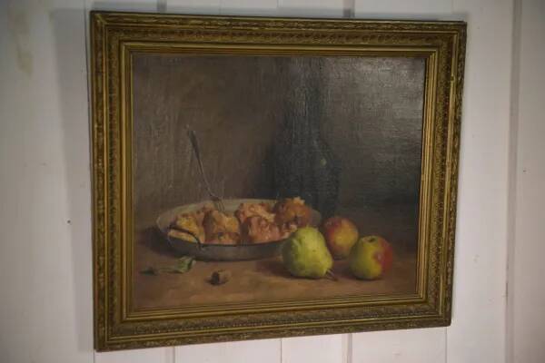 Oil painting on canvas, still life, signed C. Declercq, 1893