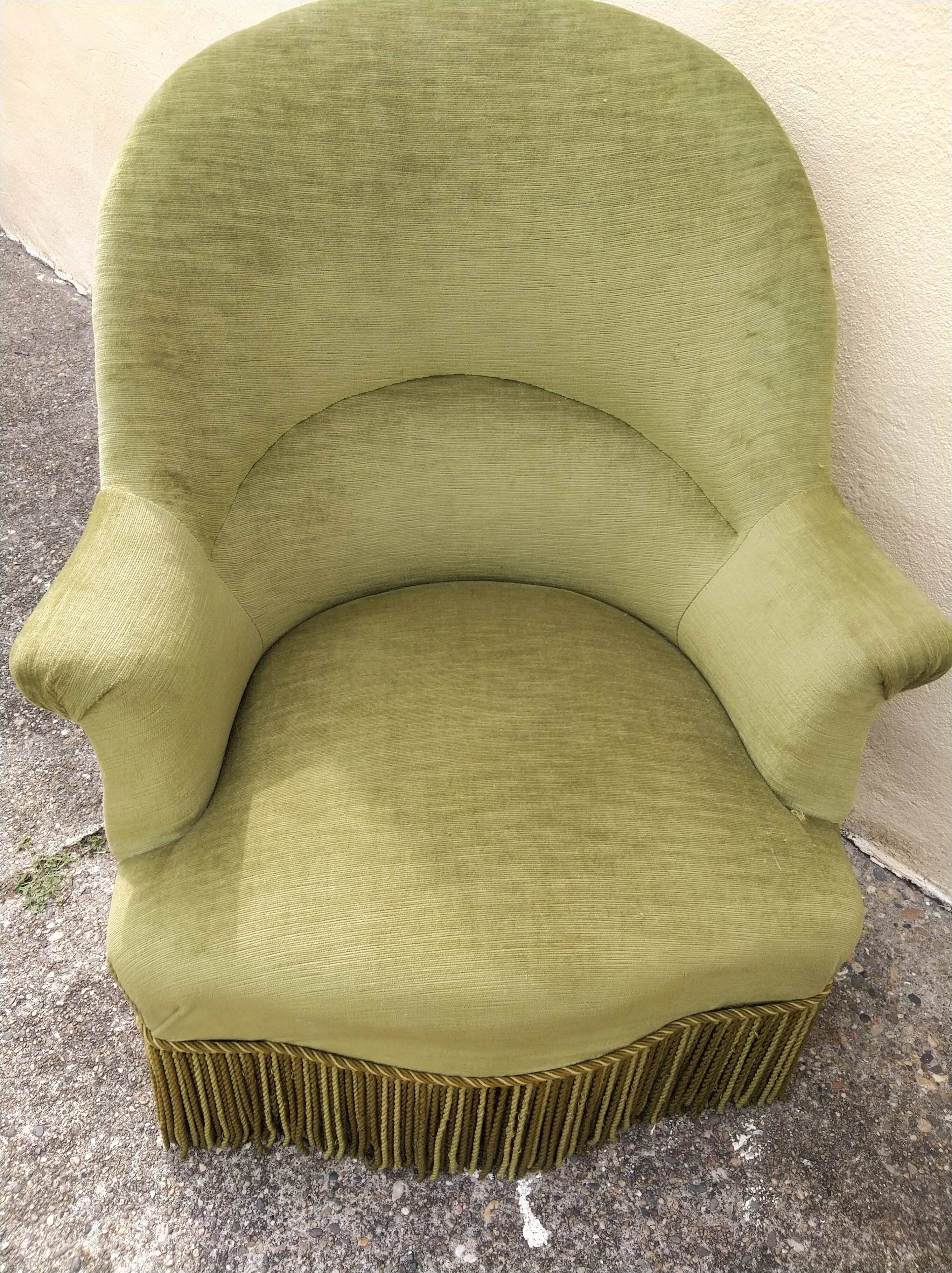 Nice pair of Napoleon III era toad armchairs