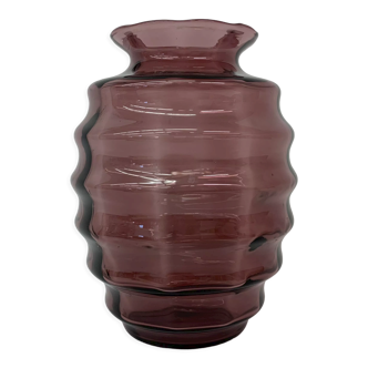 Vase Art déco Doyen en verre violet, années 1930