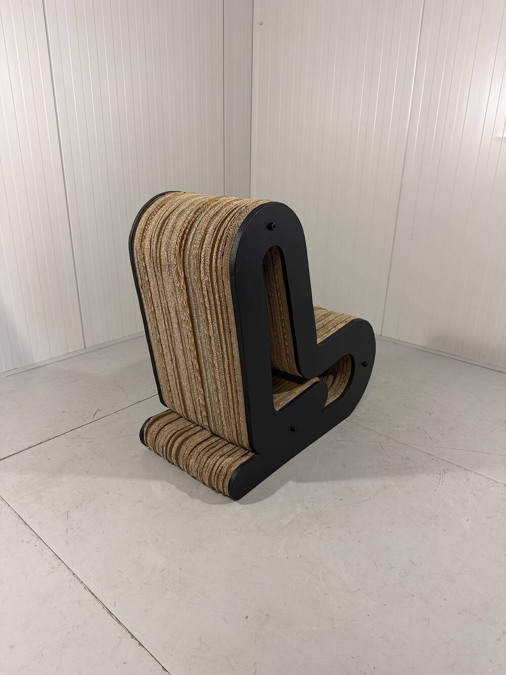 Sculpted cardboard & plywood lounge chair, 1990’s