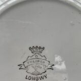 6 flat plates tulip pattern, longwy. Art deco