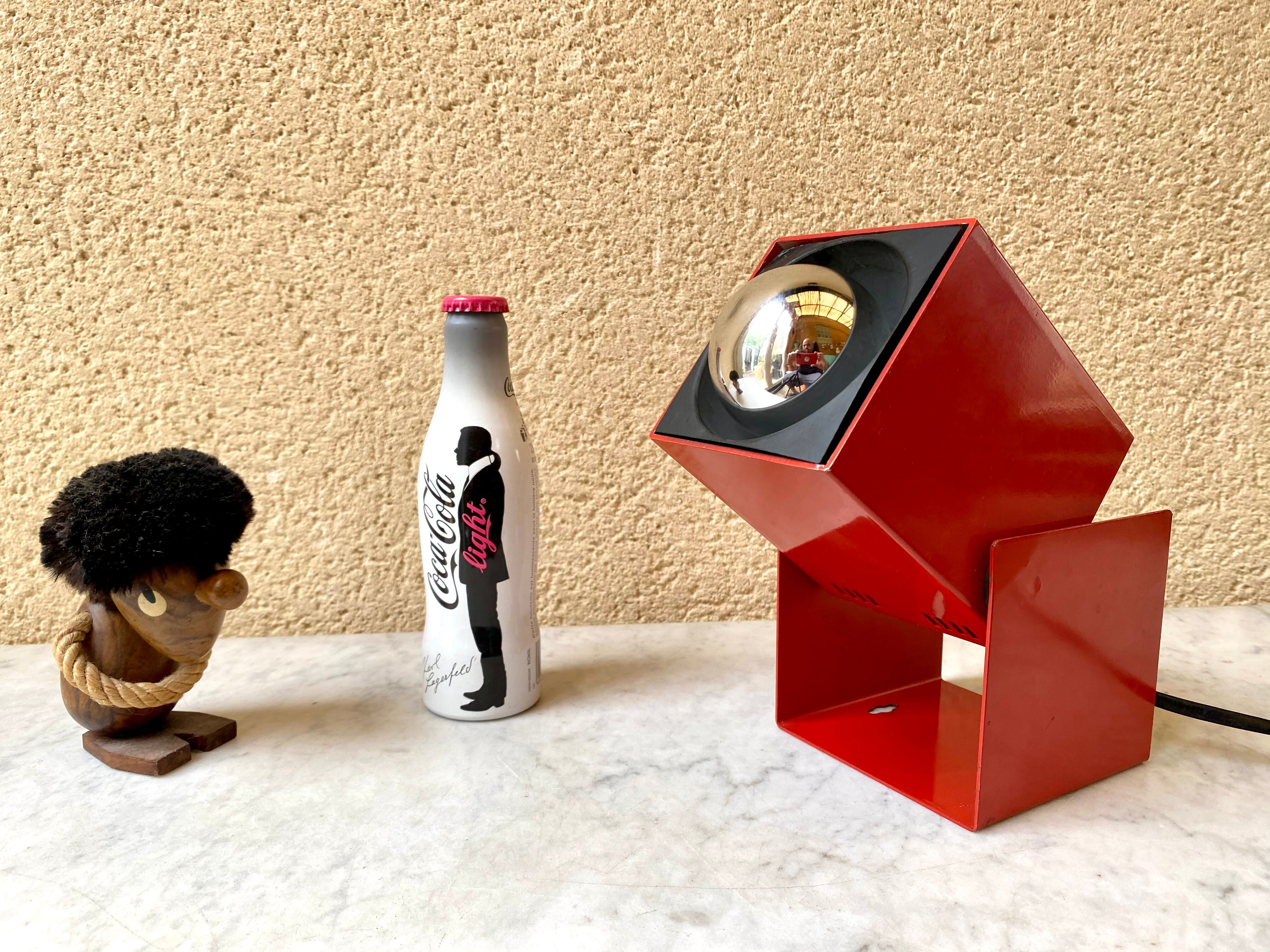 Lamp applique spot cube Lita France design vintage 70s