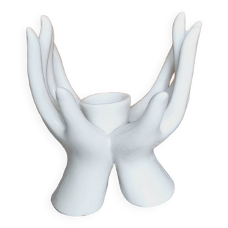 Porcelain handmade candle holder
