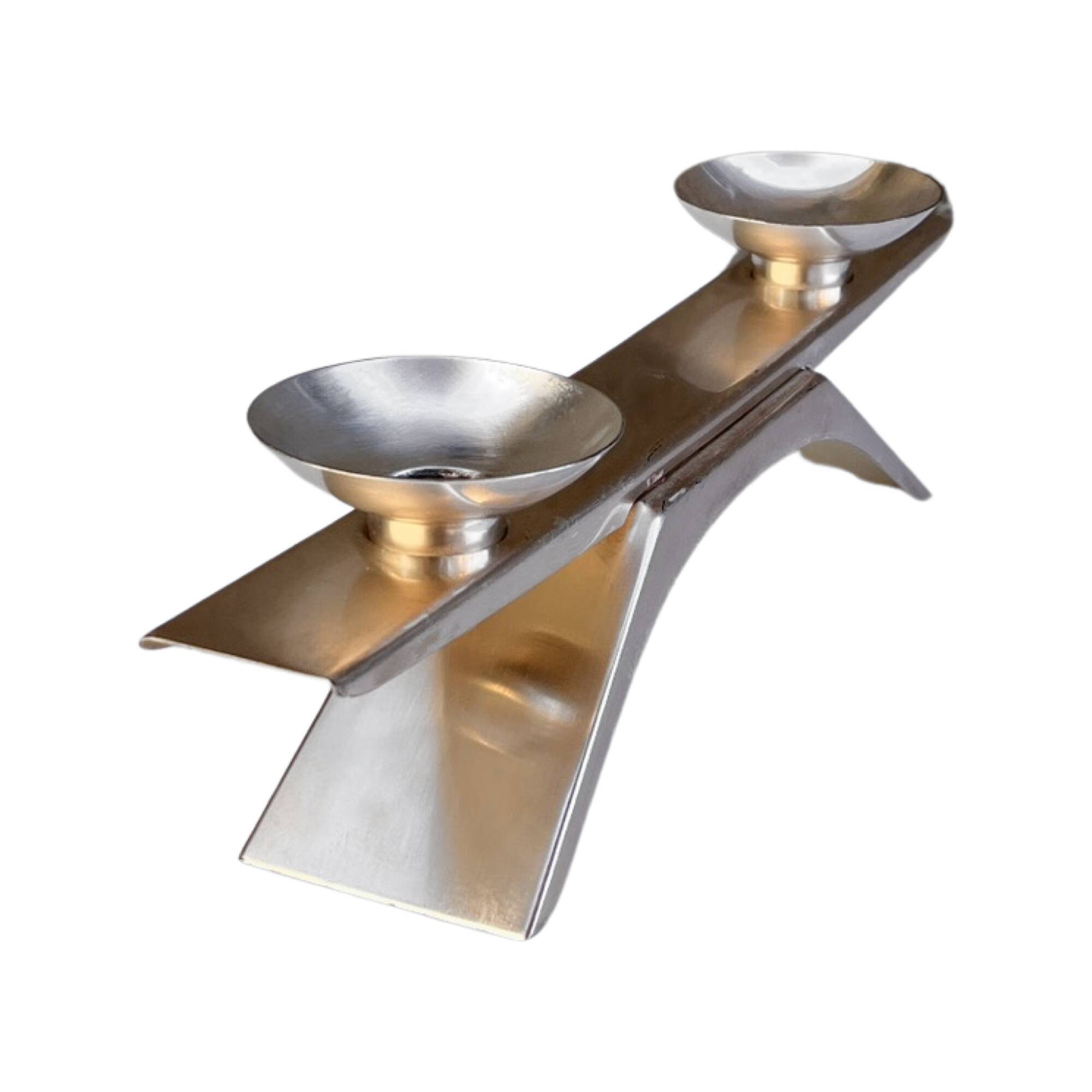 Silver-plated Ikora candlestick designed by K. Radtke WMF 1961