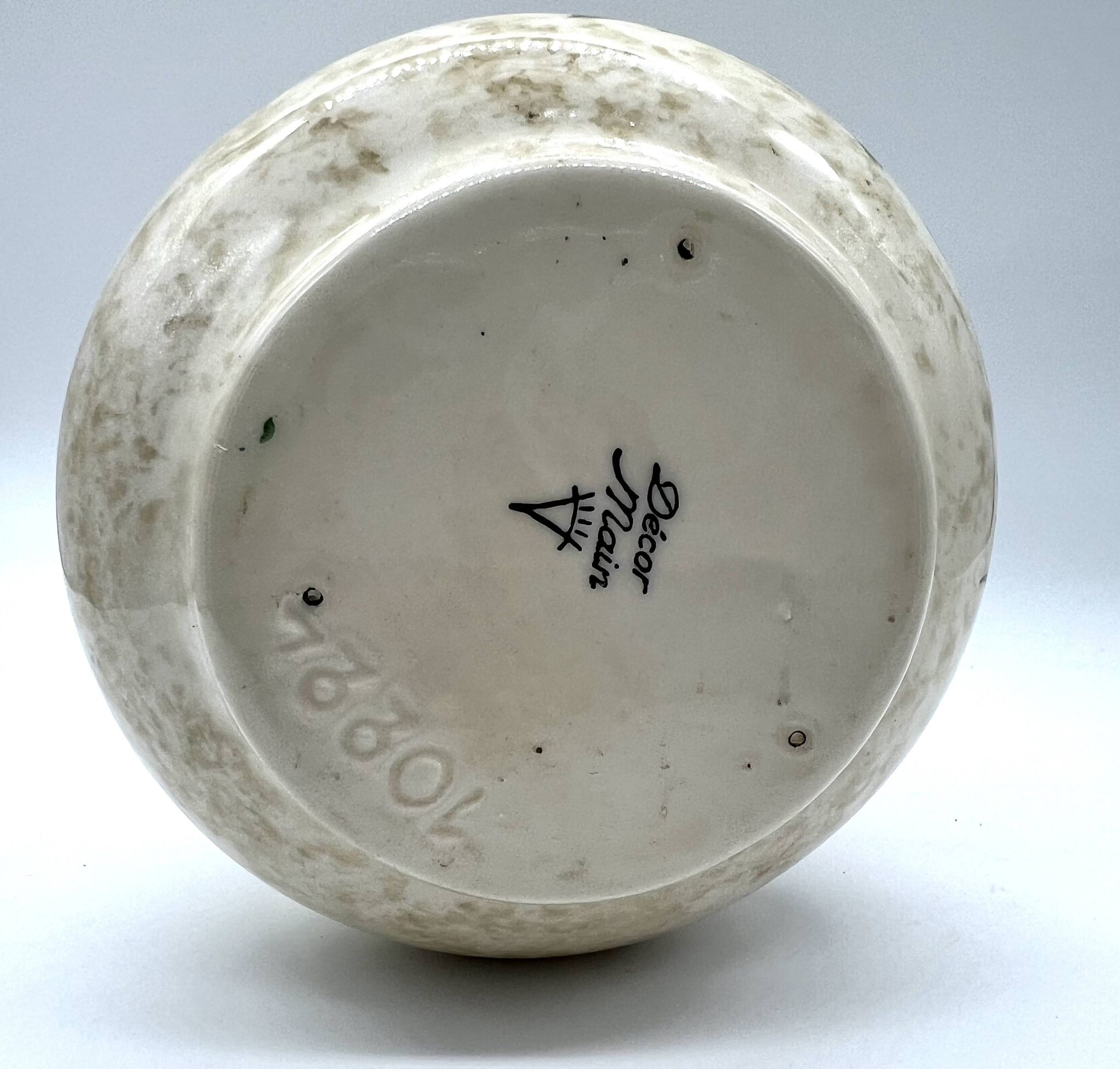 Vase vintage en céramique signé Roy – Décor Main – Années 60/70