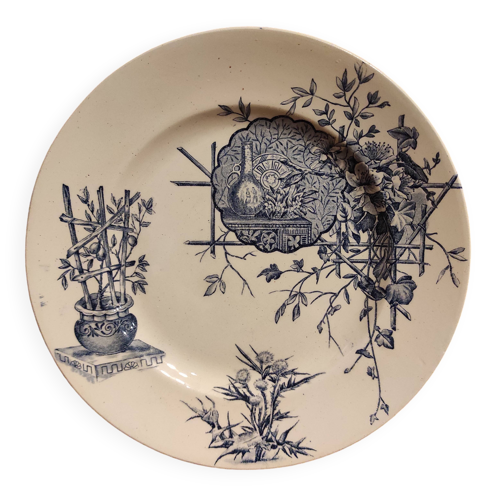 French vintage plate, R. Lafitte, Terre de Fer, Salins