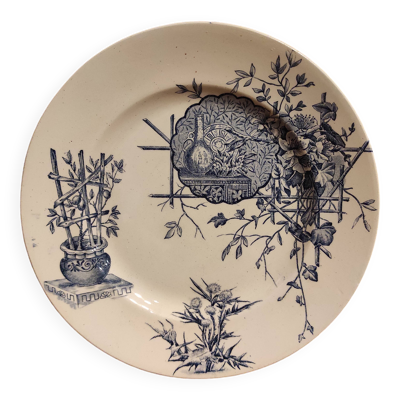 Français assiette vintage, R. Lafitte, Terre de Fer, Salins