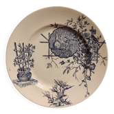 Français assiette vintage, R. Lafitte, Terre de Fer, Salins