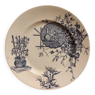 Français assiette vintage, R. Lafitte, Terre de Fer, Salins