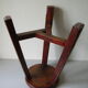 Old stool 3 feet Asian Chinese tripod wooden painted marking Japanese decoration