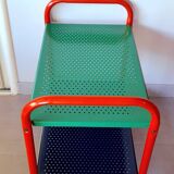 Memphis 80s perforated sheet metal rolling trolley