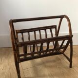 Vintage rattan magazine holder