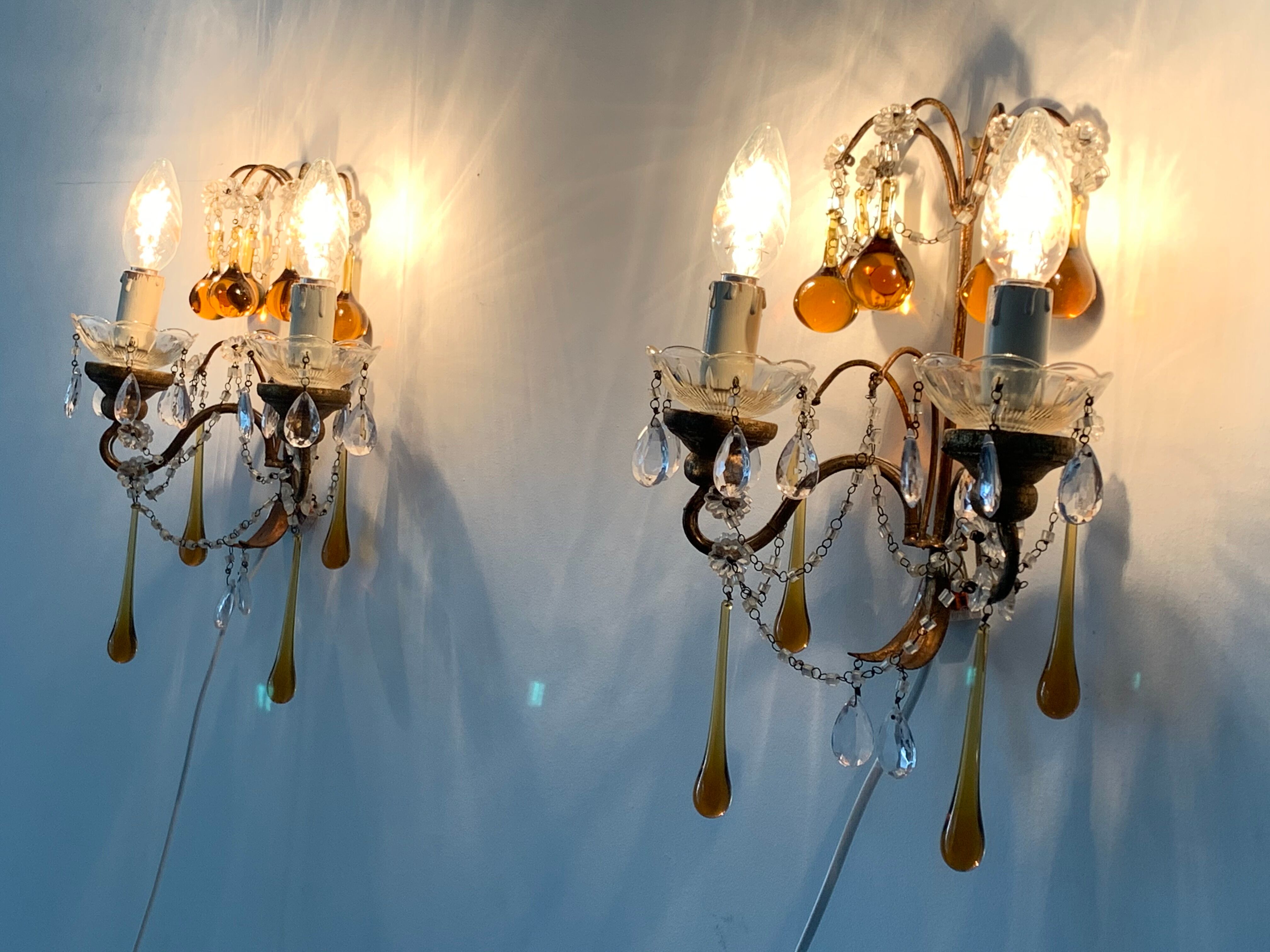 Pair of murano stamps and 1950 crystals