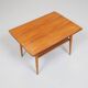 Vintage Scandinavian teak coffee table with woven shelf - 1960s