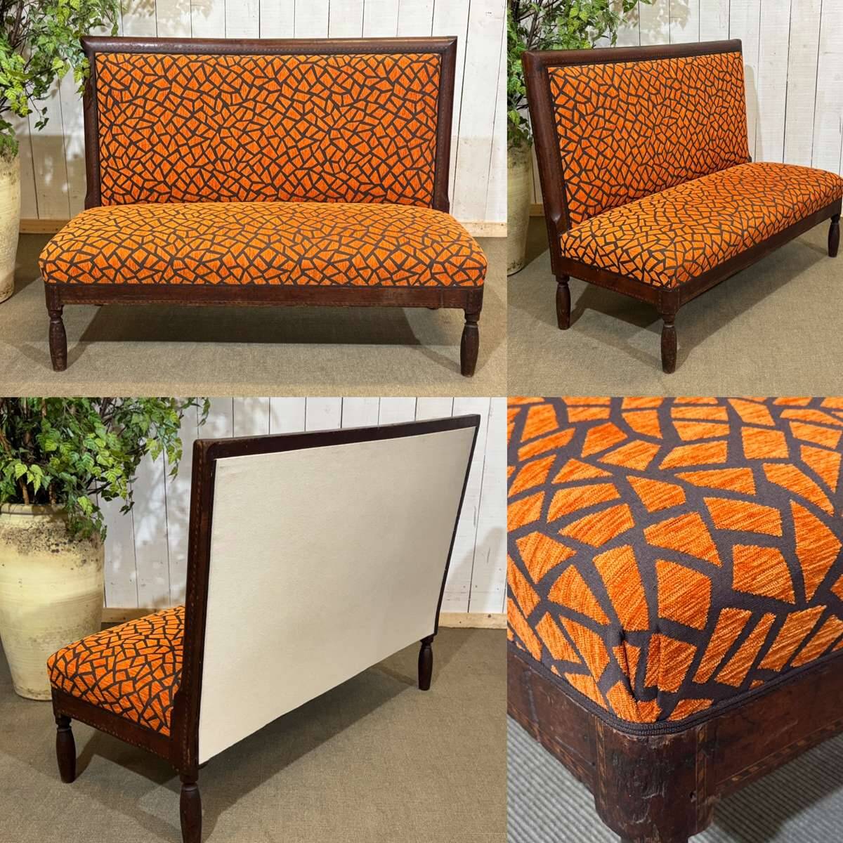 1930s bistro bench, upholstery and fabric completely redone.
