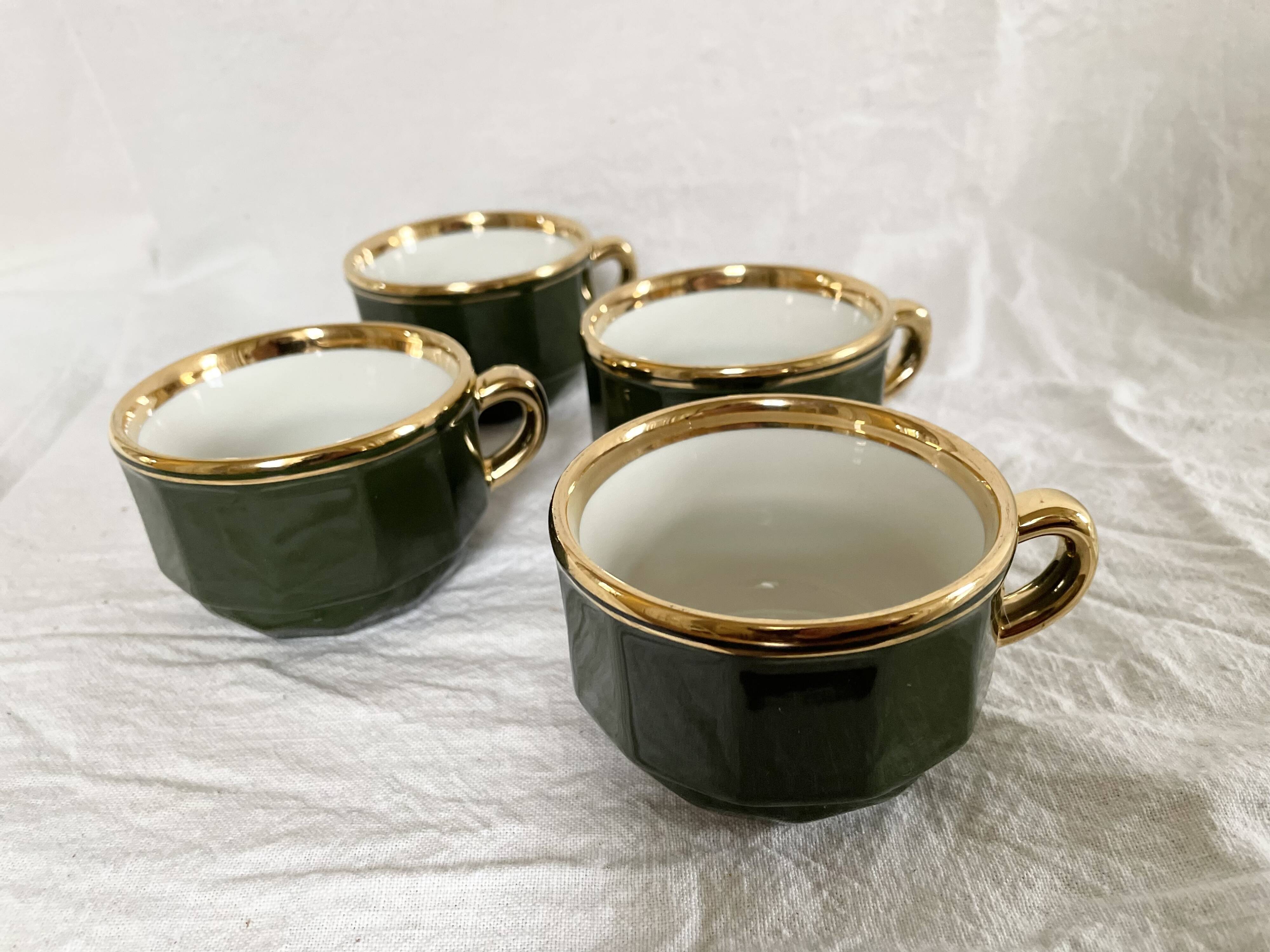 Coffee cups Bistrot Yves Deshoulieres Apilco empire green