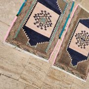 Set of 2 vintage handmade Turkish rugs 51x82 cm