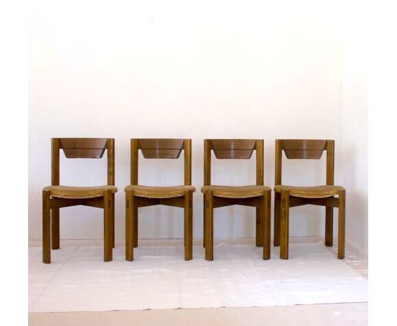 Set of 4 chairs in the spirit of Silvio Coppola