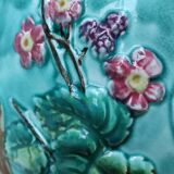 Old Cache Pot Barbotine Decor Warbler Bird Flowers Onnaing