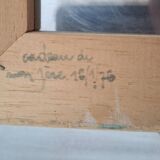 Silkscreen on brushed aluminium from the 1970s.