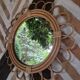 Miroir rotin vintage 1970