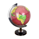 Bright globe vintage red background