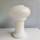 Set of 2 white glass mushroom table lamps, eighties