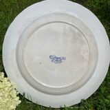Old round dish in earthenware, Keller and Guérin in Lunéville service Saxony