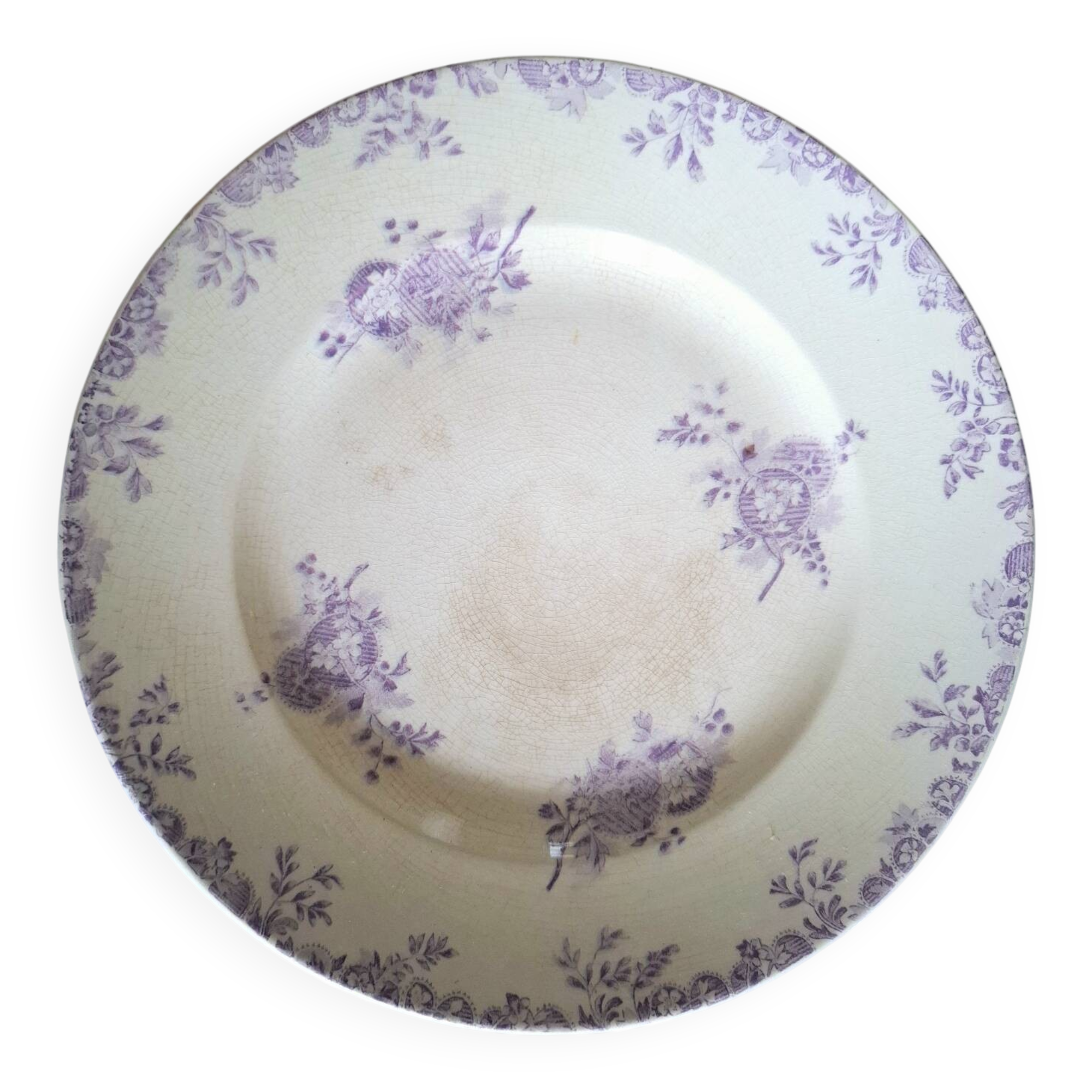 Antique iron earthenware dish