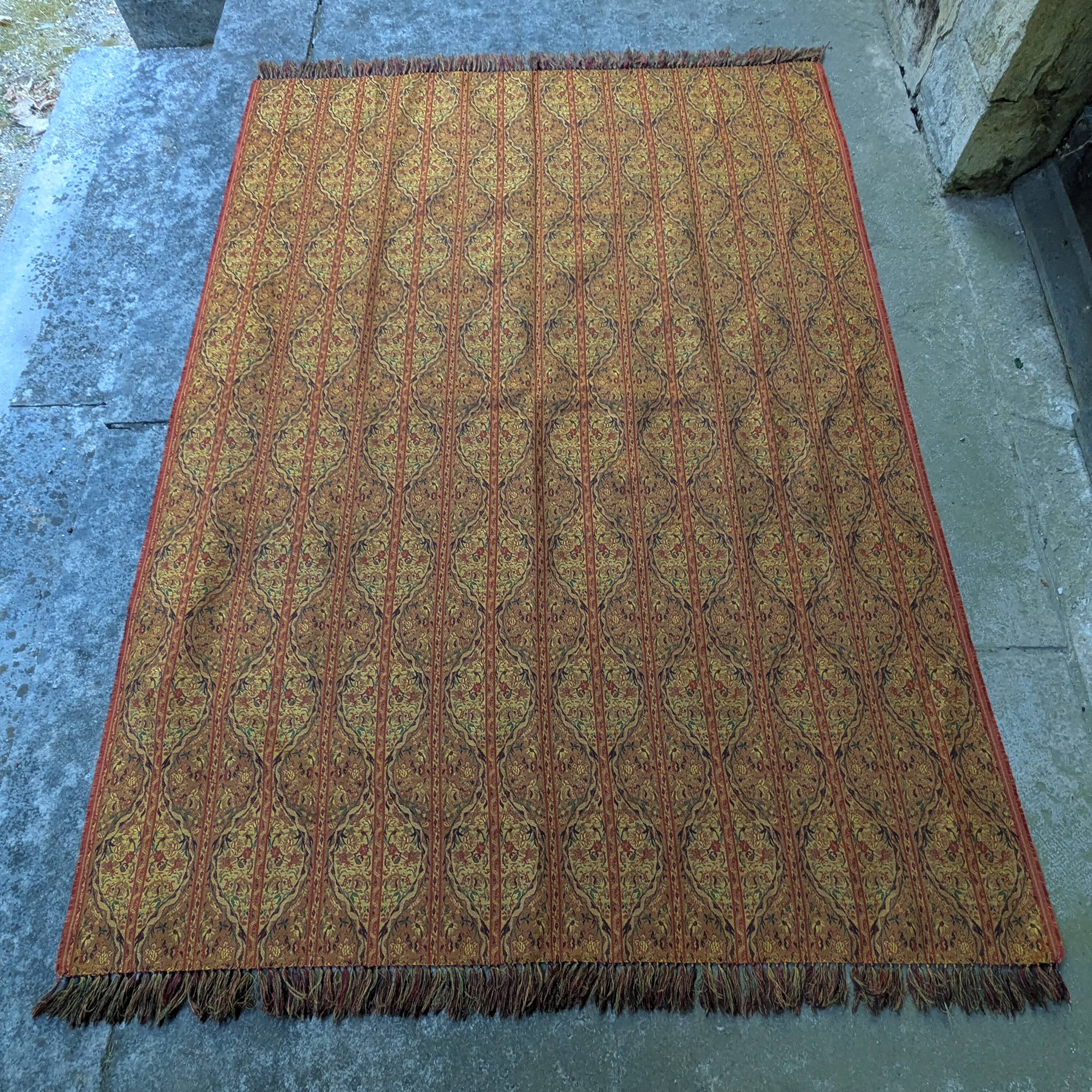 Plaid en laine tissée jacquard à décor Jamawar réversible
