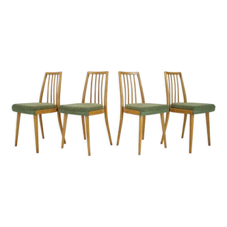 Ensemble de quatre chaises de salle à manger des années 1970 par Ton, Tchécoslovaquie