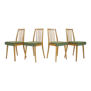 1970s set of four dining chairs by Ton, Czechoslovakia