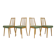 1970s set of four dining chairs by Ton, Czechoslovakia
