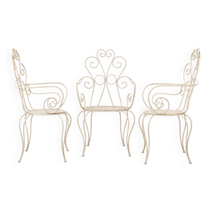 Lot de 3 chaises en fer
