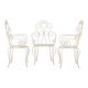 Lot de 3 chaises en fer forgé blanc
