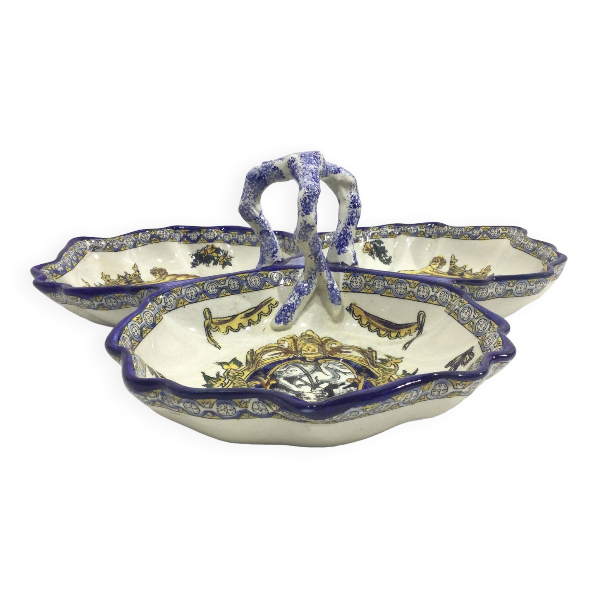 Gien - Hors d'oeuvres dish Renaissance décor