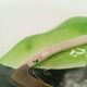 SAP Vallauris Vintage Leaf Bowl Two-Tone Ceramic Green Black 50s 60s
