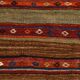 Red & Brown Pinstriped Style Vintage Kilim Rug, 142x182Cm