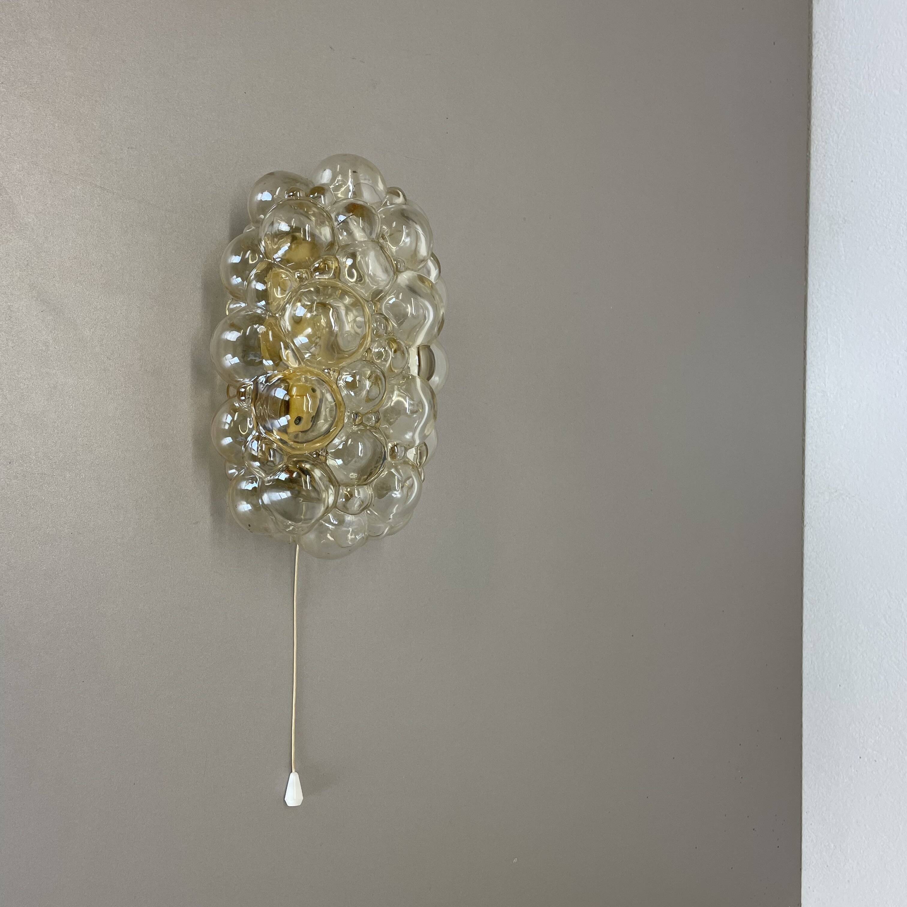 Original Amber Glass Wall Lights Sconces Helena Tynell Glashütte Limburg, 1960s