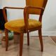 Fauteuil chaise bridge ancien moutarde