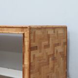 1970s minimalist bamboo & rattan bench by Vivai del Sud