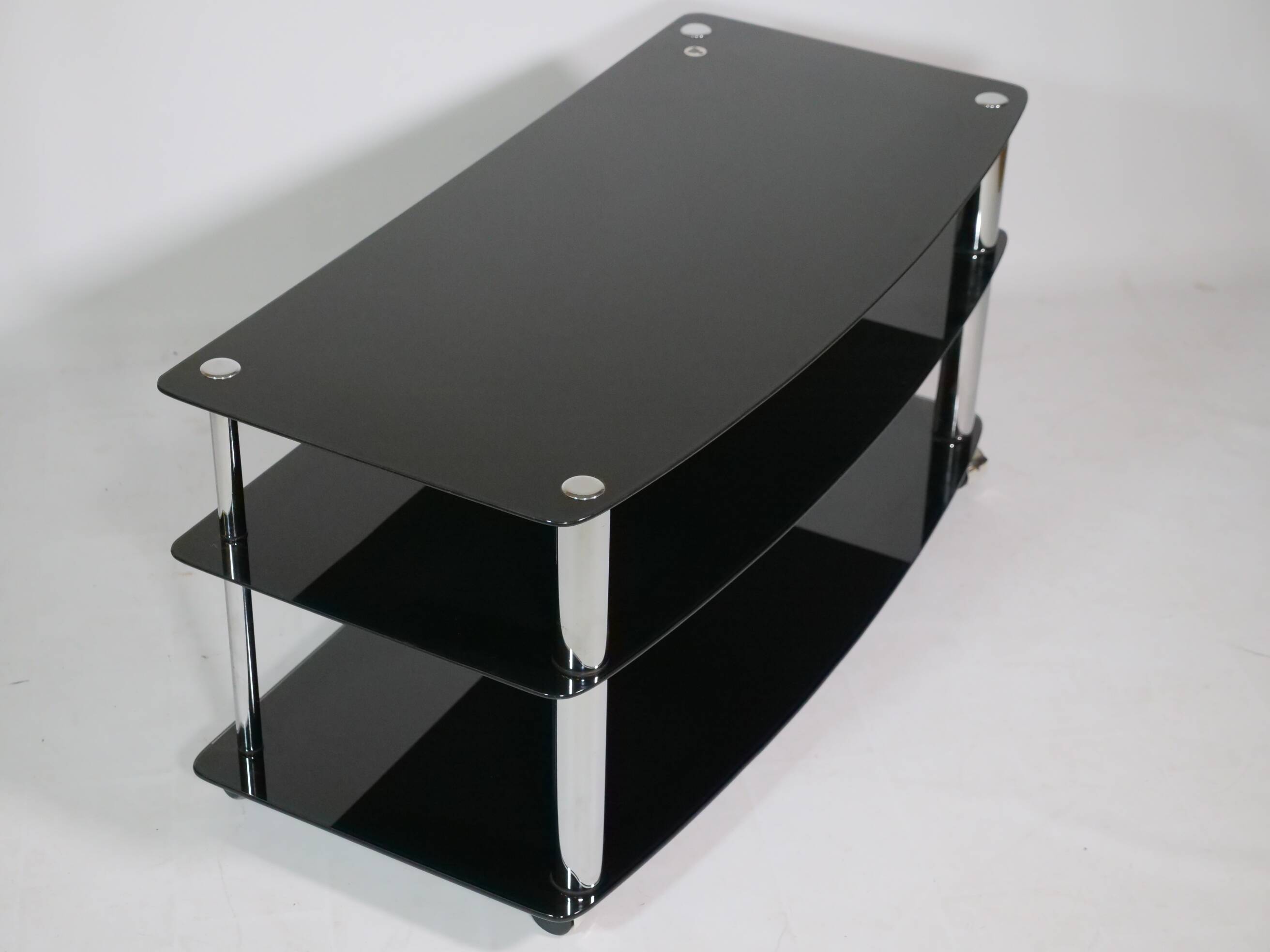 True vintage roll phono chest of drawers sideboard glass shelf 80s