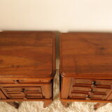 Pair of old walnut bedsides