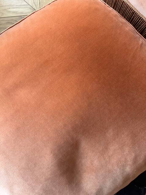 Vintage terrcota velvet 3-seater sofa from the 60s/70s