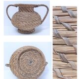 Vase in straw and plant fibers French folk art mid-twentieth century