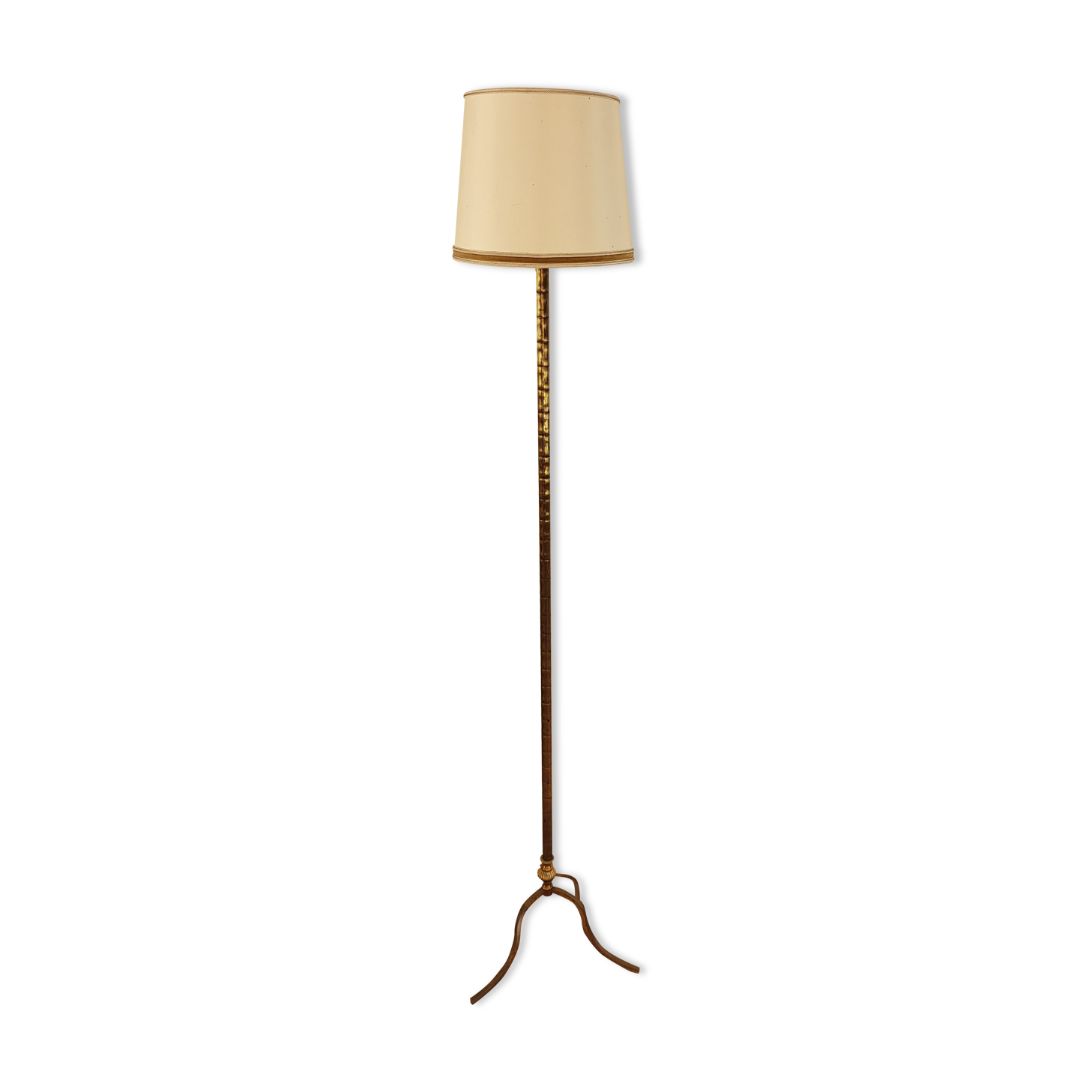Bronze floor lamp with bamboo effect