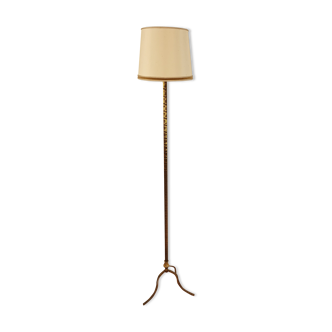 Bronze floor lamp with bamboo effect