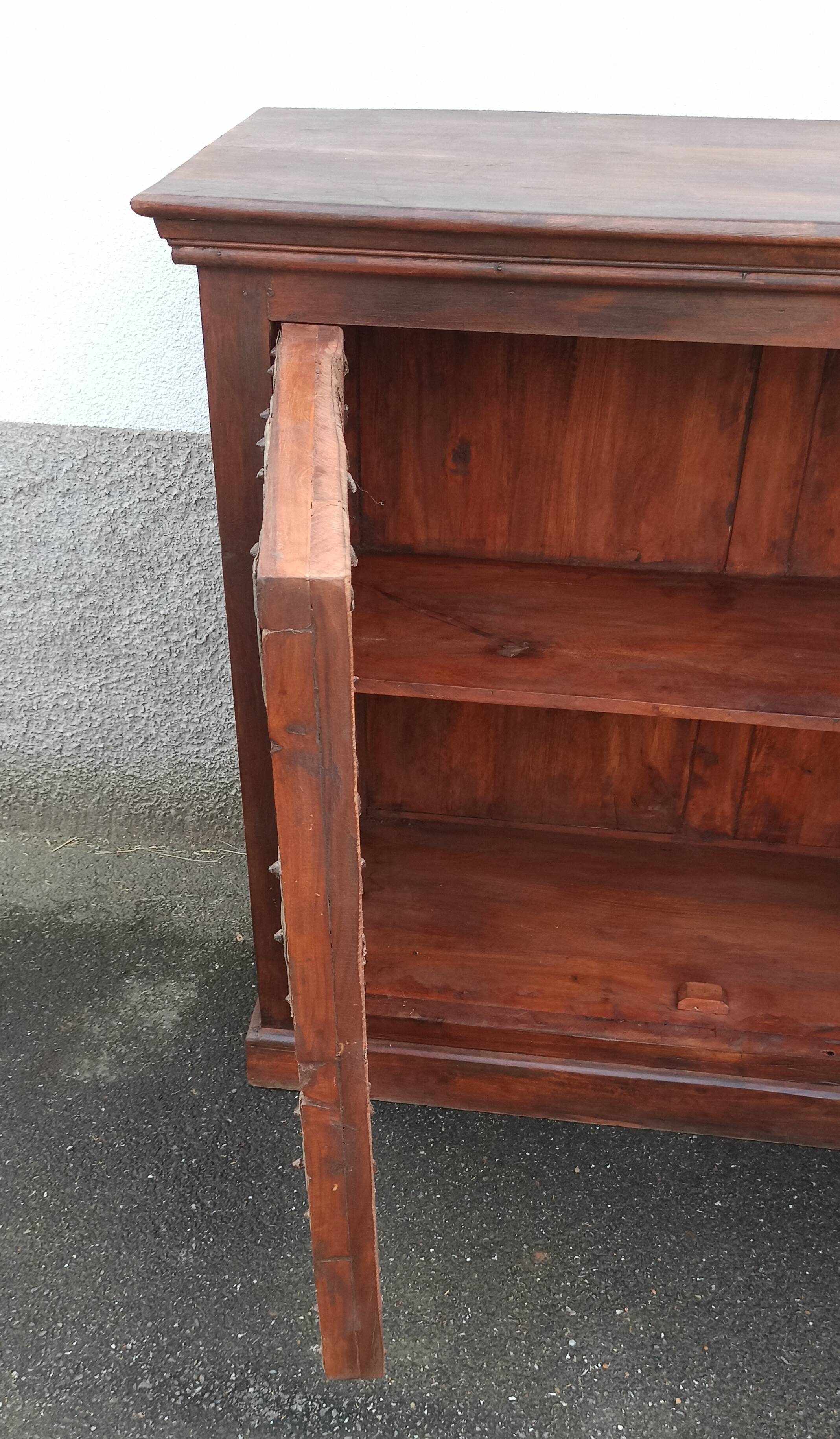 Small old wooden sideboard with two doors