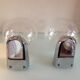 Pair of chrome sconces and crystal globe bubbled by Keuco / vintage 70s