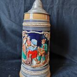 Beer mug 1 liter lowenbrau munich ceramic / numbered